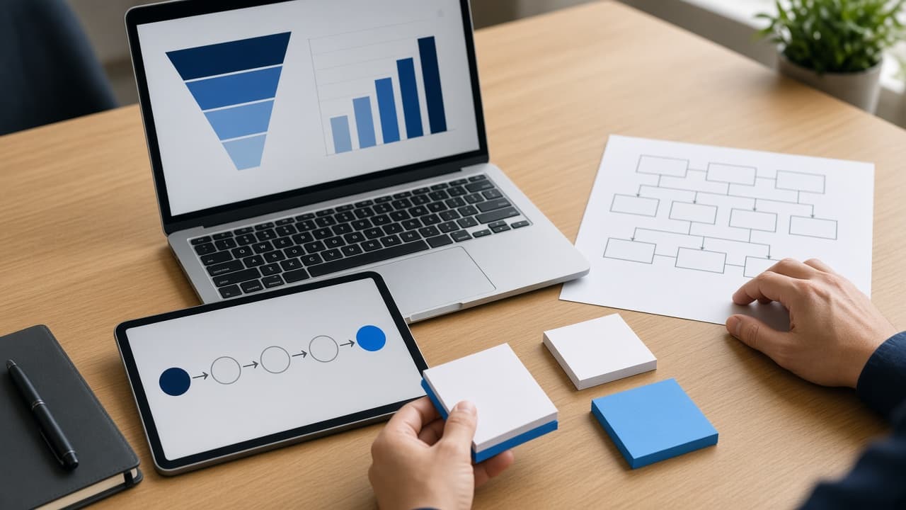 Marketing strategy board with content calendar and campaign notes