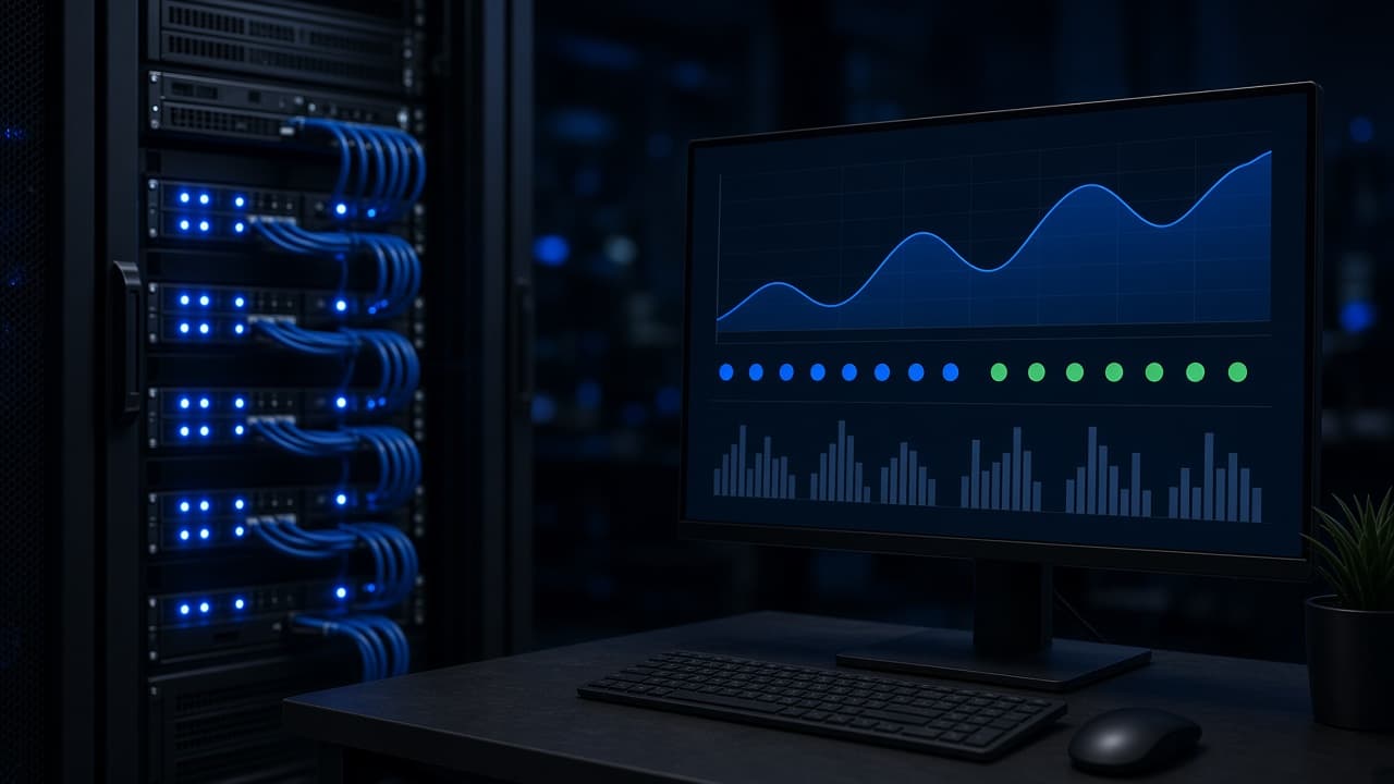 Website hosting and support dashboard with uptime and backup status